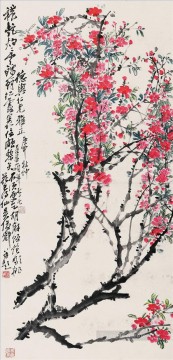 呉滄朔桃の花の古い中国のインク Oil Paintings